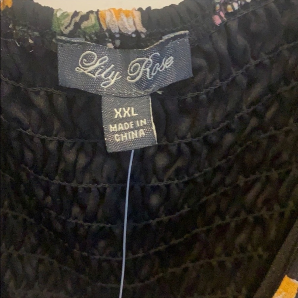 Lily Rose Black Floral Patterned V-Neck Surplice High-Low Maxi Dress XXL NEW NWT - Picture 7 of 9
